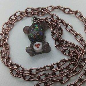 Cute resin teddy bear necklace